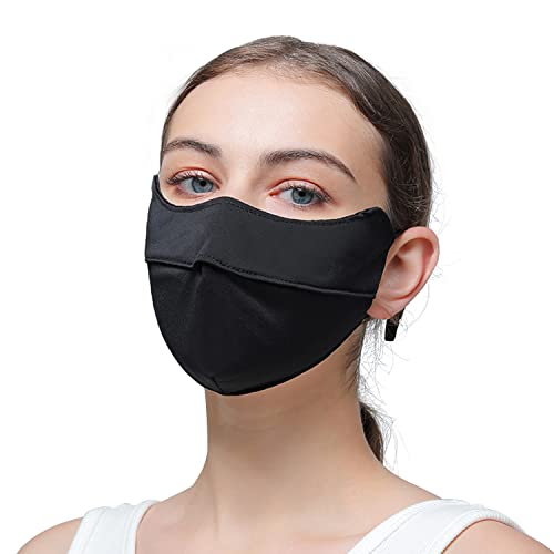 Sunscreen Sunshade Protection Face Mask, UV Protection Mask, Fashion Face Mask For Women,Washable Reusable Mask. (Black) 