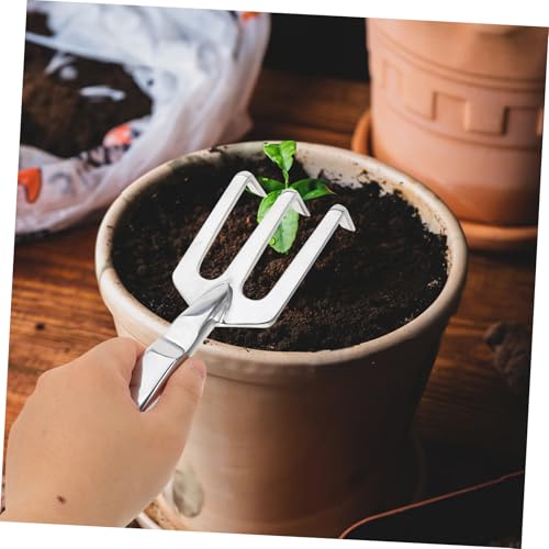 Rastrillo de mano de aleación de aluminio para jardín miniatura 6