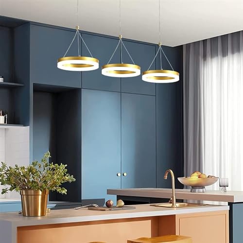 Suspension LED avec télécommande 3 lampes lustre de plafond réglable cuisine salle à manger