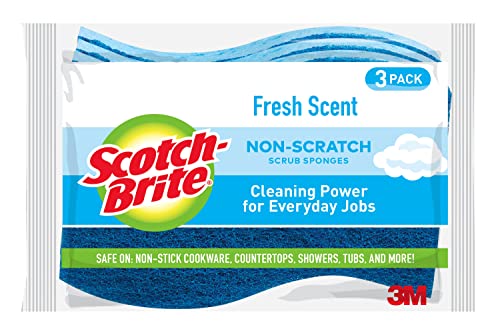 Scotch-Brite Non-Scratch Scrub Sponges, Lasts 50% Longer than the Leading National Value Brand, 12 Count, Pack of 4
