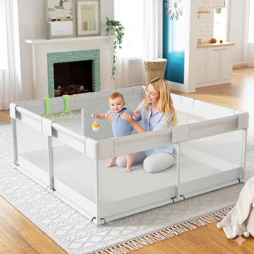 Baby Playpen, 47x47 in Small Play Pen,Toddler Playpen for Apartment,Play Yard,Activity Fence, Extra...