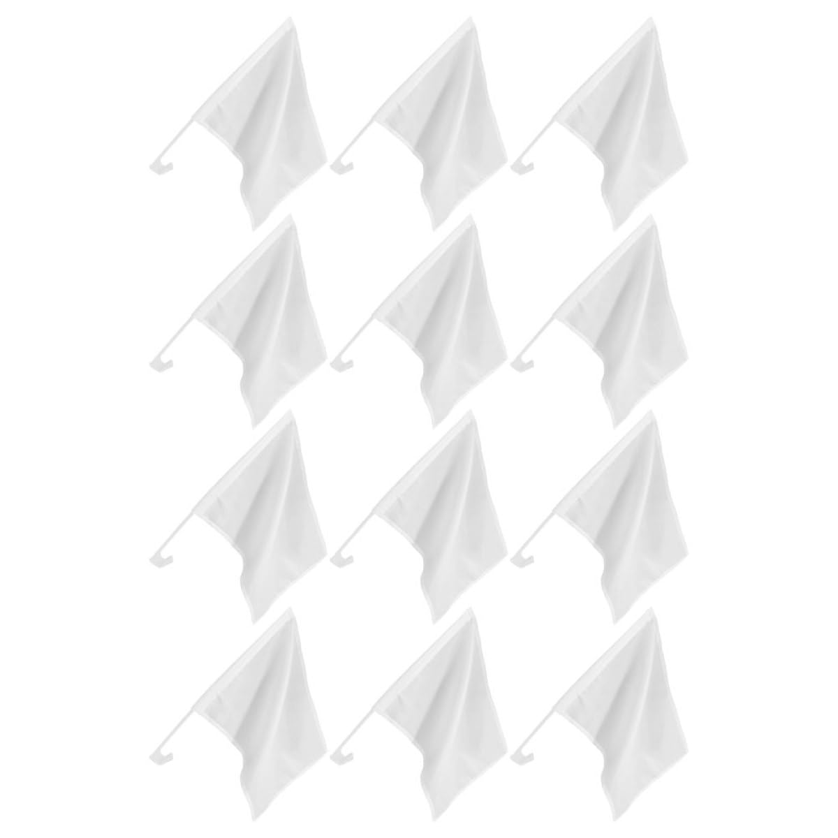 Drapeaux à main en polyester blanc pour course de quartier et DIY enfant