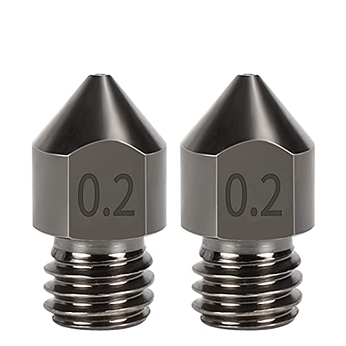 DollaTek 2 piezas MK8 boquilla de acero duro 1,75 mm consumibles de acero endurecido resistente al desgaste - 0,2 mm