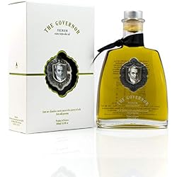 The Governor Premium Extra Virgin Olive Oil - Unfiltered, Cold-Pressed, Single Origin Lianolia - Peppery, Robust, Floral, Fruity Notes - Rich in Natural Polyphenols, Oleocanthal, Antioxidants, 500ml