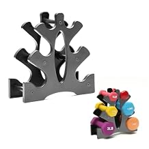 Dumbbell Rack, 3 Tier Vertical Dumbbell Weights Rack Set 6 Hand Exercise Fitness Gym Dumbells, Hex Dumbbell Storage, Dumbbell Tree, Hand Weight Tower Stand Gym Dumbbell Rack Dumbbells Rack Fitness