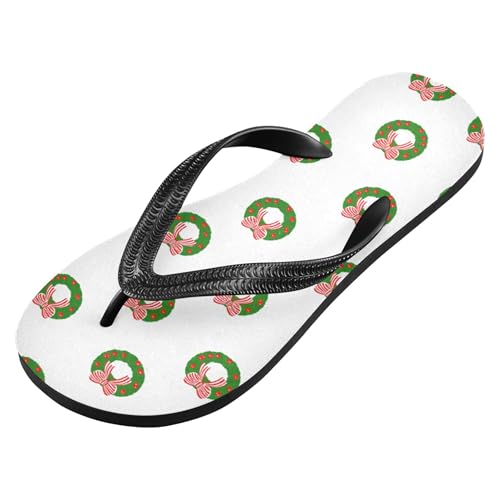Burbuja Green Wreaths Flip Flops for Women Men, Soft Thong Sandals Rubber Slippers for Pool Beach Essentials2