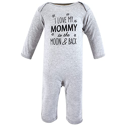 image for Hudson Baby Girls Unisex Cotton Coveralls, Mom Dad Moon Back, 18-24 Mo