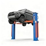 MachPro 2 Post Car Lift 8000 lbs - Portable Auto Lift & Hydraulic Vehicle Hoist for Home Garage - Mid Rise Design, 220V Motor with Tool Box & Q235 Steel Construction