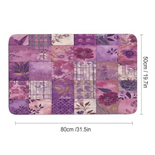 Alfombrilla de diatomita morada de 50x80 cm para evitar caídas en baño 4