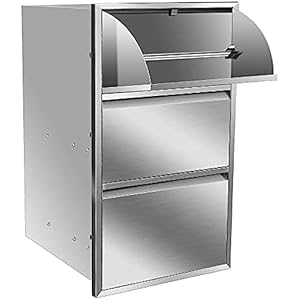 Outdoor Kitchen Drawers, Flush Mount Double BBQ Access Drawers Stainless Steel with Recessed Handle, BBQ Island Drawers for Outdoor Kitchens Or Grill Station,-17W X 30H X 21D Inch Outdoor Kitchen Drawers Flush Mount Double BBQ Access Drawers Stainless Steel with Recessed Handle BBQ Island Drawers for Outdoor Kitchens Or Grill Station 17W X 30H X 21D Inch