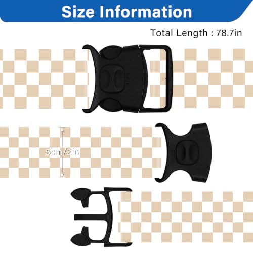 Image of Luggage Straps for Suitcases, Travel Adjustable Belt with Quick Release Buckle, Heavy Duty Nylon Bag Packing Strap, Unique Bright Identifiers Business Travel Accessories (2 Pack) - White Yellow