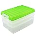 COM-FOUR® boîte à lunch avec plusieurs compartiments - boîte à tranches empilable pour le réfrigérateur - boîte à lunch étanche avec couvercle - env.25 x 15,5 x 14 cm (1 jeu/vert)