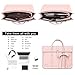 MOSISO Laptop Bag for Women, 13-14 inch PU Leather Laptop Shoulder Bags Convertible Backpack, 13.3 inch Messenger Bags Casual Handbag Work Briefcase Travel Computer Bag with Bowknot, Pink