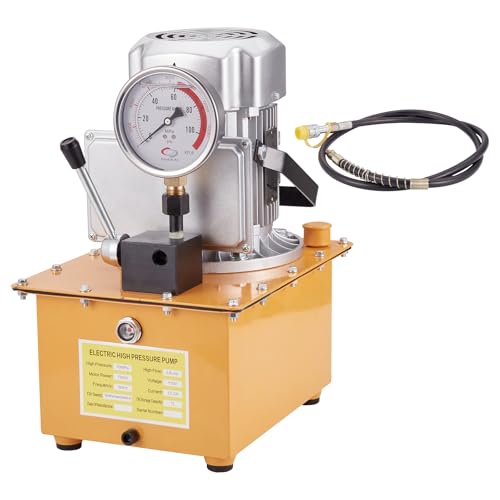 Electric Driven Hydraulic Pump - Power Pack Unit, Single Acting Hand Valve, Hydraulic Electric Pump for Punching, Bending, with Pedal Switch Orange