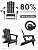 KINGYES Folding Adirondack Chair Set of 2, HDPE All-Weather Patio Chairs, Wooden Textured Lawn Chair for Poolside, Backyard, Deck, Fire Pit, Black