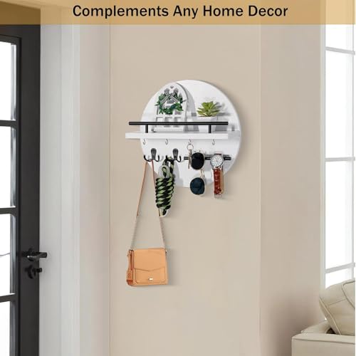Key Holder para pared de madera con ganchos para llaves de casa 5