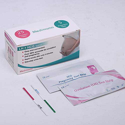 Ovulation Kits for Women Pre 25 LH Ovulation Test Strips and 5 HCG Pregnancy Test Strips Kit LH Ovulation Test Strips for Women - Thumbnail 5
