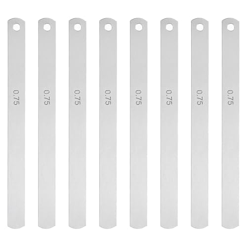 HARFINGTON 8 Blades Metric Steel Feeler Gauge, 0.75mm Thickness Filler Gauge, Offset Valves, Guitar Gauge Gage Measuring Tool, for Gap Width Thickness Measuring