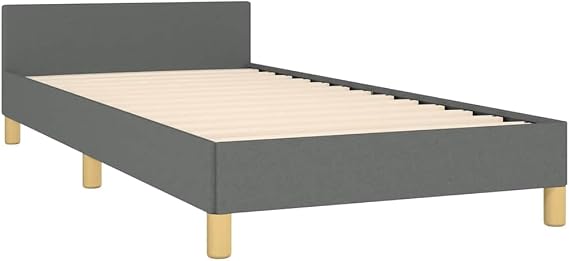 Bed Frame with Headboard Dark Grey Bed Single Bed 100% Polyester Twin XL