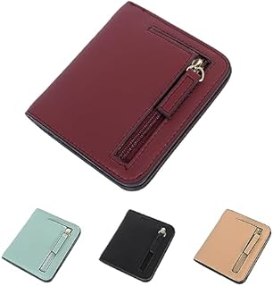 Women Credit Card Holder, Ladies Purse Small, Women 's Coin Wallet, RFID Blocking Leather Wallet Purse Mini Compact Pocket Wallet for Women Zipper Coin Pocket Ladies Small Purse with ID Window
