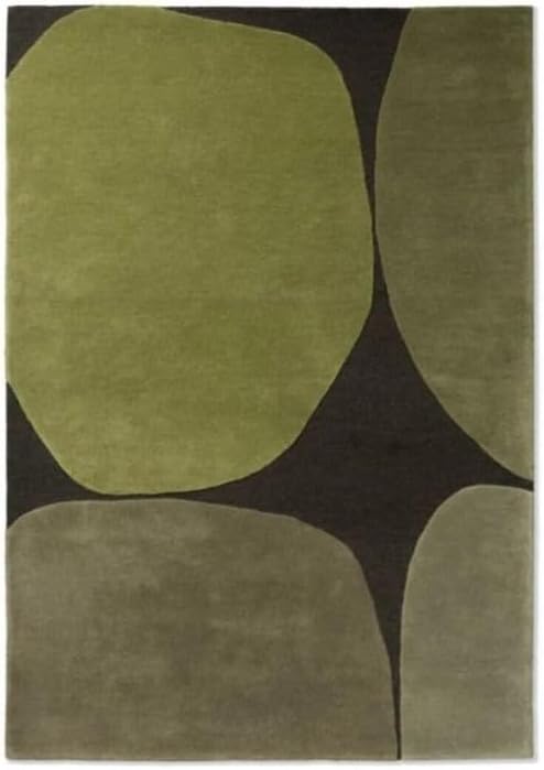 Hand Tufted Green Abstract Modern Area Rug 10x14 ft (120x168 inches) | Oversized Carpet for Living Room & Hall | Soft Wool Rug