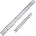 Stainless Steel Ruler and Metal Rule Kit with Conversion Table (Silver, 12 Inch, 6 Inch)