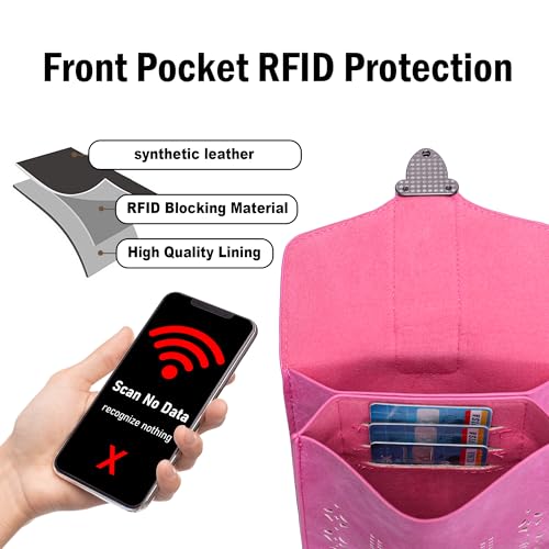 Image of Small Phone Crossbody Bag for Women,RFID Blocking Cell Phone Purse with Card Slots,Faux Leather Cross body Wallet for Daily | Small