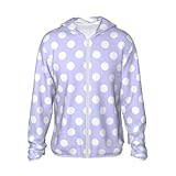 Idéal pour les activités de plein air : que vous soyez à la plage, à la course, au vélo, en randonnée ou au camping, ce sweat à capuche violet clair imprimé à pois offre l'équilibre parfait entre confort et protection. Il est également assez polyvalent pour être porté comme une veste d'été ou un sweat à capuche léger pour les sorties décontractées