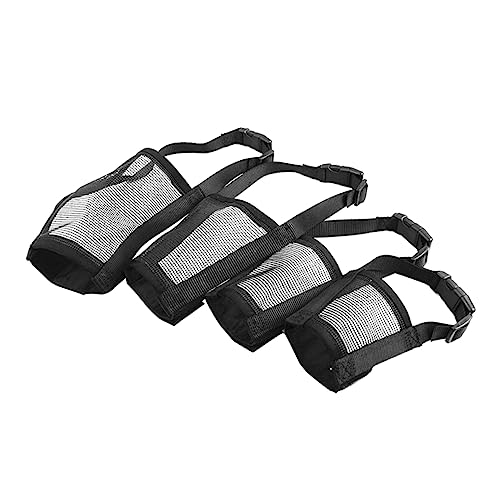 TOYANDONA Adjustable Nylon Dog Muzzle for Safety Prevents Biting Barking Comfortable Fit for Dogs Durable Mesh Design Easy to Use with Quick Release Buckle Black