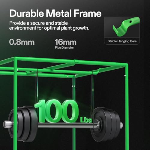 VIVOSUN S336 3x3 Grow Tent, 36"x36"x72" High Reflective Mylar with Observation Window and Floor Tray for Hydroponics Indoor Plant for VS2000/VS3000