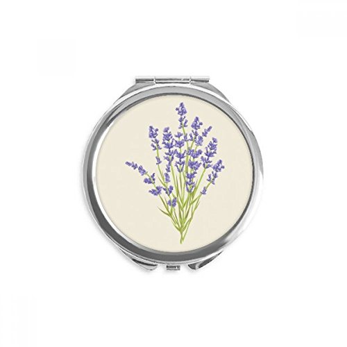 Espejo redondo de bolsillo decorado con lavanda para llevar en el bolso de mano diario