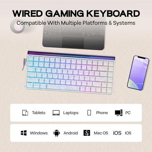 Image of MechLands Aula Hero84 HE Wired Magnetic Gaming Keyboard, Rapid Hall Effect Keyboard with 0.01mm Adjustable Actuation, 8kHz Polling, 5-Layer Sound Dampening, RGB Lightbox & Backlit (White)