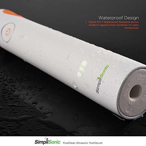 Simplisonic Ultrasonic Rechargeable Electric Toothbrush Premium Package W/ 12 Heads (White) #TOP4