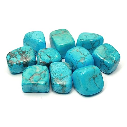 CrystalAge Turquoise Howlite Tumble Stone (20-25mm) - Single Stone
