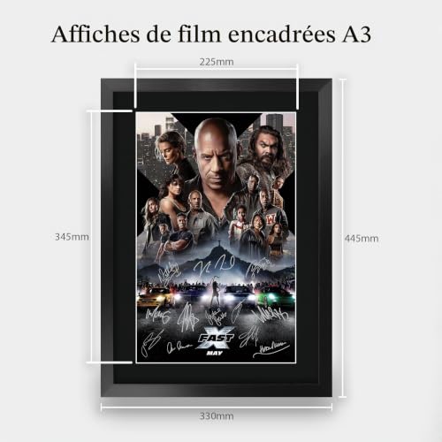 HWC Trading FR A3 Fast and the Furious 10 Fast X Vin Diesel Cadeaux imprimés affiche photo autographe signée pour les fans de cinéma - A3 Encadré – vue 2