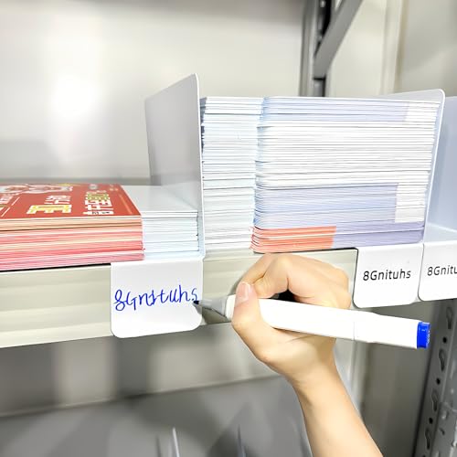 8Gnituhs 50 Stück verstellbare Regalteiler für den Schrank, weiße Handtaschen-Organizer, PVC-Handtaschen-Trenner, Aufbewahrungsorganisator, Bücherregal-Trennwand für Schlafzimmer, Büro