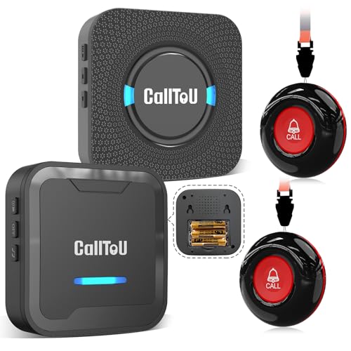 CallToU Wireless Caregiver Pager System – 2 Receivers & 2 Call Buttons for Elderly at Home –...