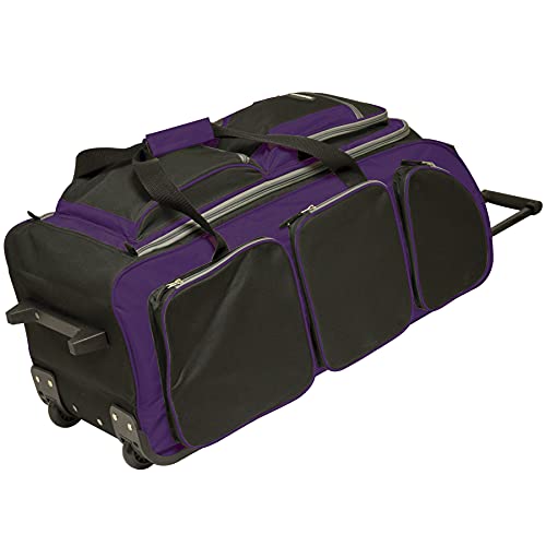 Image of Travelers Club Xpedition 30-Inch Multi-Pocket Upright Rolling Duffel Bag, Purple
