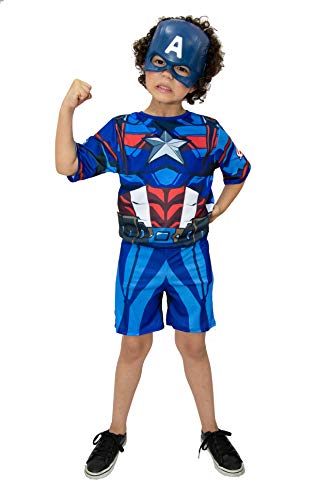 Fantasia Capitão America Vingadores Super Herói Infantil (M - 4 A 6 ANOS)