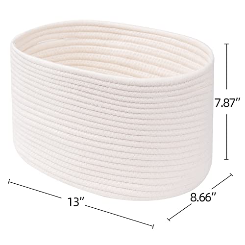 Cubesland Cube Shelf Closet Storage Baskets Bins Set 3,Woven Basket For Organizing/Storage,Long-Lasting &Skin-Friendly Toy Storage Basket Bin,Stylish Room Decor Basket,Off White Cotton Rope Basket #TOP1