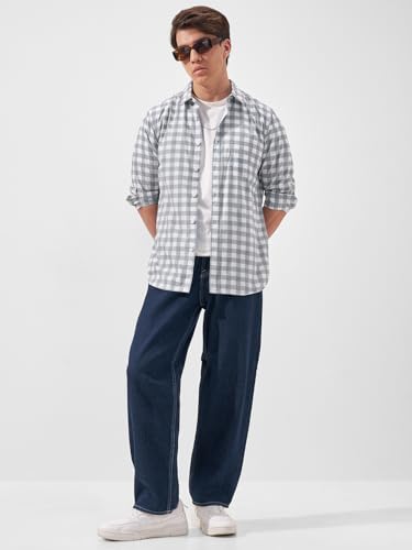 Image of Highlander Men's Slim Fit Checks Shirt | Full Sleeves | Regular Collar | Casual Shirts for Men