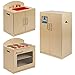 Flash Furniture Children's Wooden Toy Kitchen Set with Pretend Stove, Sink, and Refrigerator, 3-Piece Interactive Kids Playset for Educational Play