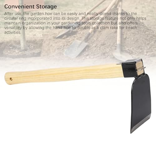 Azada manual de acero carbono con mango ergonómico de madera miniatura 2