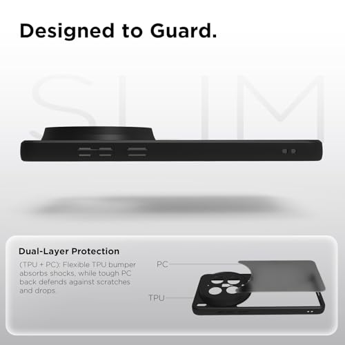 Image of RIGGEAR Shockproof Sleek Hybrid Armor Back Cover Case for Vivo X300 Ultra 5G (Smoke Black Matte PC + Black TPU Bumper)