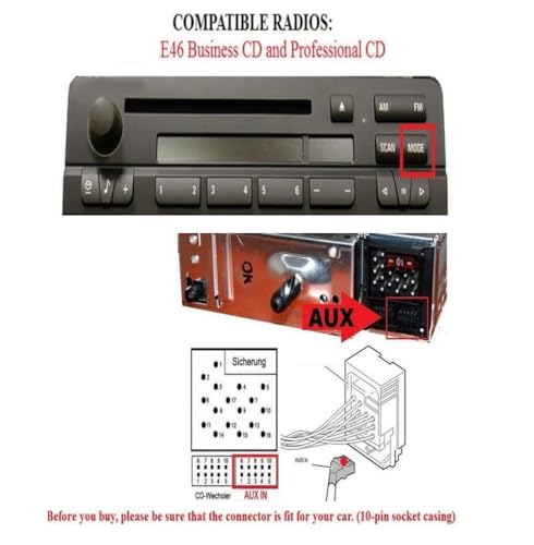 Adaptateur audio sans fil BMW E46 câble AUX mains libres 2002 - 3