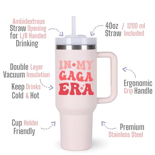 momocici Gaga Gifts Ideas for Grandma.40 oz In My Gaga Era Tumbler with Handle.Gaga Gift.Gaga Cup.Gaga Tumblers.40 oz Birthday Christmas Mothers Day Cups Tumbler Gifts for Gaga.
