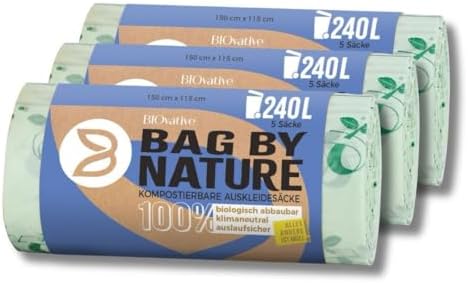 Bolsas de basura biológicas compostables 240L - 15 unidades - Fab...
