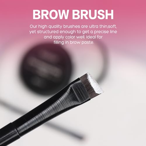 QUEEJOY 20g White Brow Mapping Paste Brow Contour Paste Brow Lip Shape Position Tool,2pcs Eyebrow Brush Set, Mapping Tool for Sketching Contouring the Eyebrow and Lip