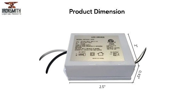 Image of Ironsmith Lighting | 20W LED Driver 14-32V DC 20W Max 0.17A Dimmable Class 2 Power Supply