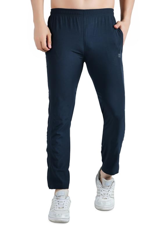 Image of KWINGS Soft NS Lycra Track Pant for Men - Comfortable Straight Fit Joggers with Secure Side Zipper Pockets
